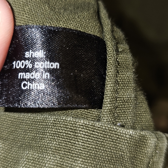 LANE BRYANT Utility Jacket Womens 18 Cargo Drawstring Green Embroided Moth Coat - Picture 8 of 10